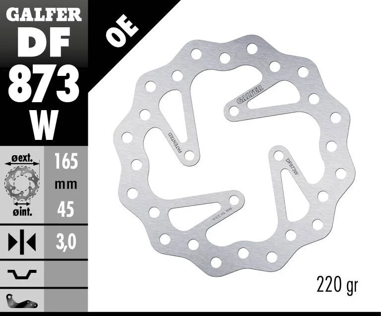 GALFER BRAKE ROTOR FIXED WAVE 165