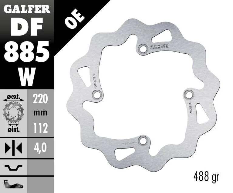 GALFER BRAKE ROTOR FIXED WAVE 220