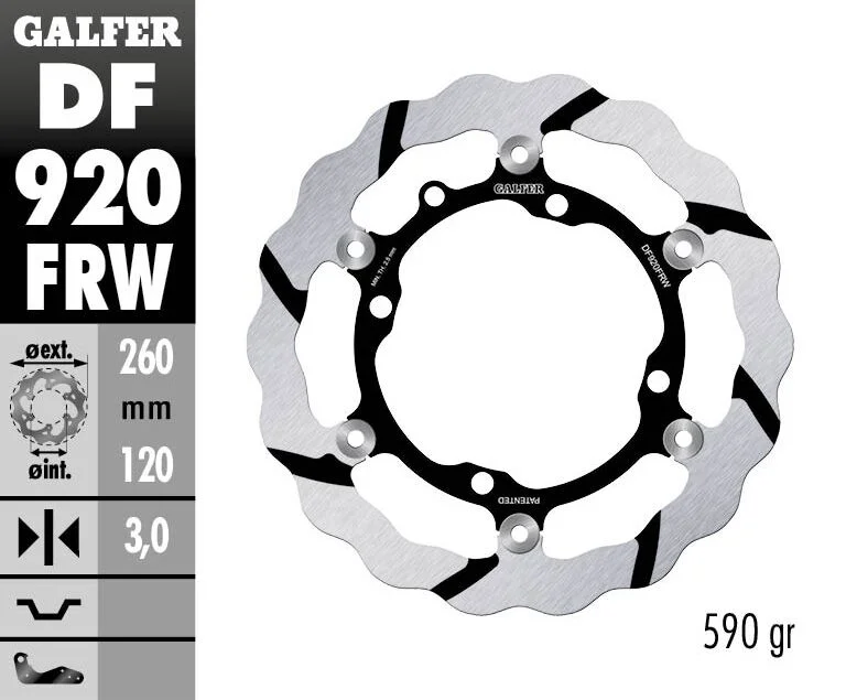 GALFER BRAKE ROTOR FLOATING WAVE GROOVED