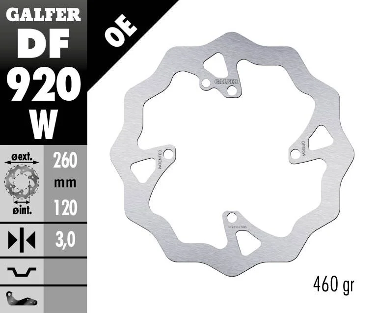 GALFER BRAKE ROTOR FIXED WAVE 260