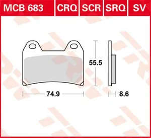 TRW BRAKE PAD CRQ HYPER-CARBON RACING