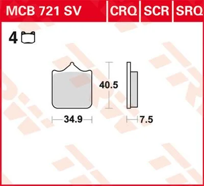 TRW BRAKE PAD SV SINTER PERFORMANCE STREET