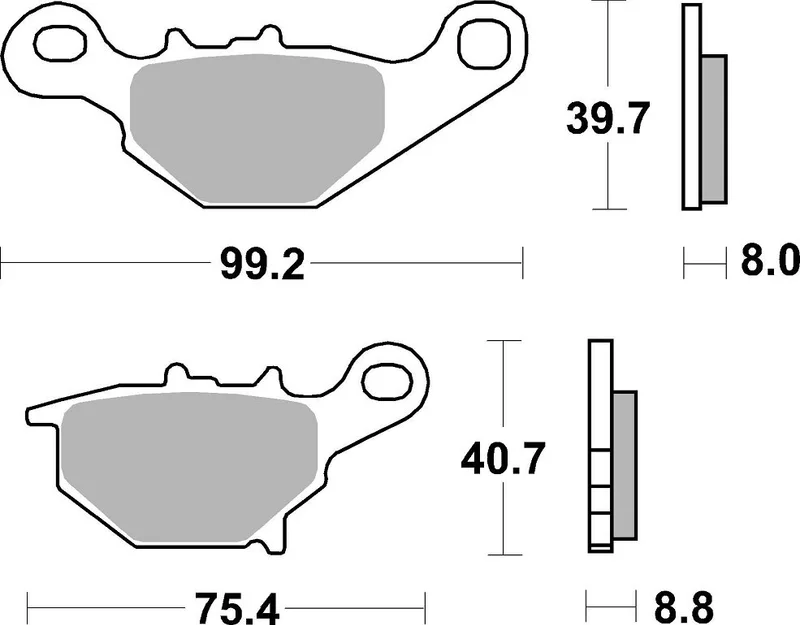 SBS Brake Pad Sinter Carbon Hi-Tech Offroad