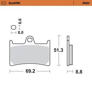 MOTO-MASTER BRAKE PAD ROADPRO SINTER