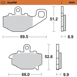 MOTO-MASTER BRAKE PAD ROADPRO SINTER