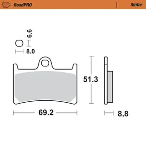 MOTO-MASTER BRAKE PAD ROADPRO SINTER SCOOTER