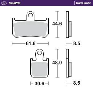 MOTO-MASTER BRAKE PAD ROADPRO CARBON RACING