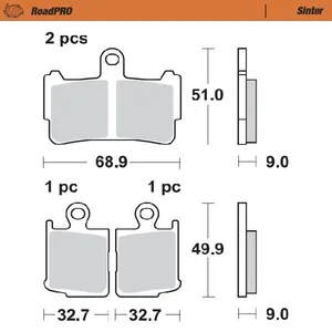 MOTO-MASTER BRAKE PAD ROADPRO SINTER