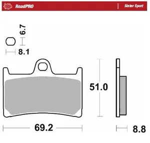 MOTO-MASTER BRAKE PAD ROADPRO SINTER SPORT
