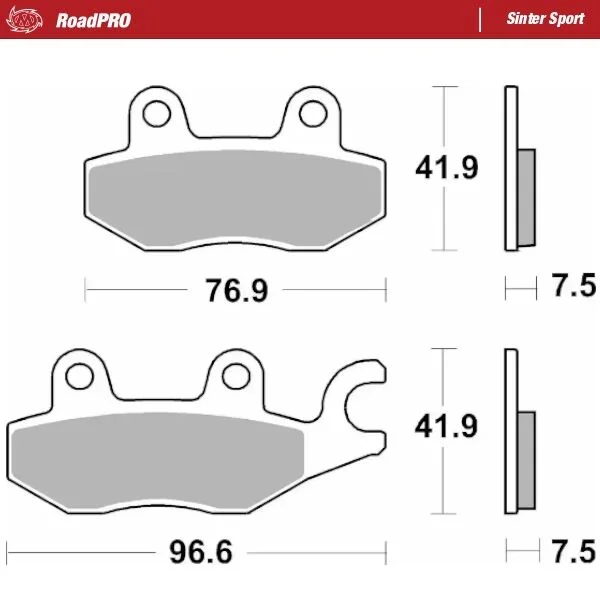 MOTO-MASTER BRAKE PAD ROADPRO SINTER SPORT