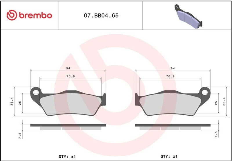 BREMBO BRAKE PAD GENUINE SINTER