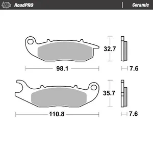 MOTO-MASTER BRAKE PAD ROADPRO CERAMIC