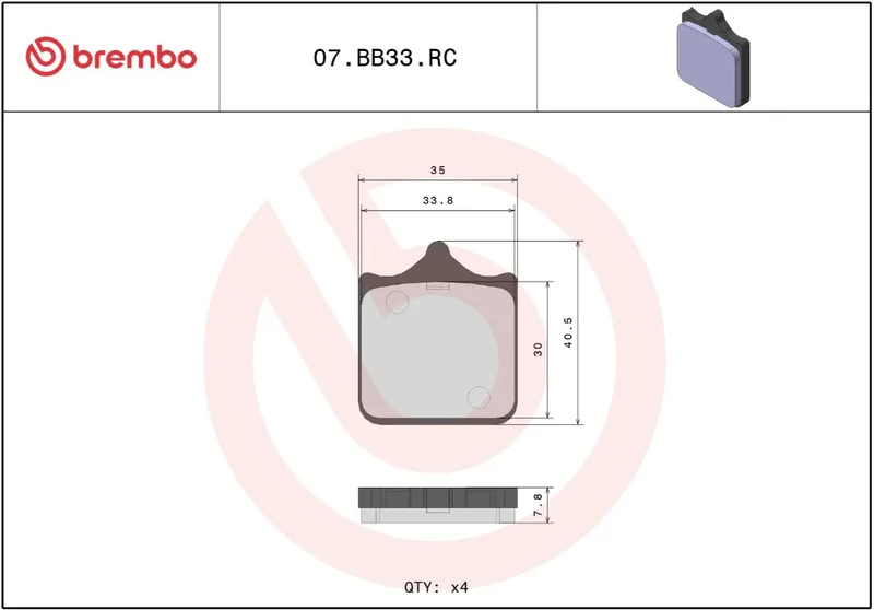 Brembo BRAKE PAD RC CAR/CER FR/RR