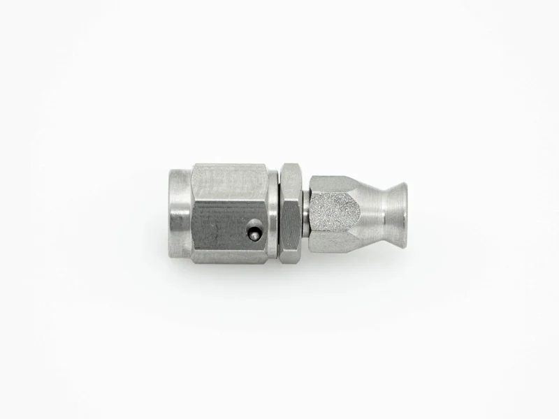 Goodridge Hose end straight. High polished stainless steel.