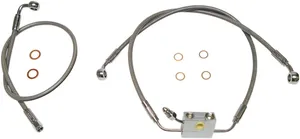 Magnum Shielding XR Dual Disc ABS Brake Line Kit<br><ul><li>All brazed manifold construction eliminates leaks, alignment problems, and unattractive threaded connections for a sleek appearance</li><li>Designed to be compatible with Harley-Davidson® ABS requirements for stock and alternate length brake lines</li><li>Manufactured with an enhanced construction for extreme braking response and durability</li><li>Contains brake line assemblies to connect the caliper(s) to the master cylinder</li><li>AN-3 connections for easy installations</li><li>Assembled in the U.S.A.</li></ul>