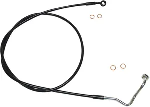 Magnum Shielding XR Stainless Upper Brake Line<br><ul><li>All brazed manifold construction eliminates leaks, alignment problems, and unattractive threaded connections for a sleek appearance</li><li>Designed to be compatible with Harley-Davidson® ABS requirements for stock and alternate length brake lines</li><li>Manufactured with an enhanced construction for extreme braking response and durability</li><li>AN-3 connections for easy installations</li><li>Assembled in the U.S.A.</li><li>Complete kit contains brake line assemblies to connect the caliper(s) to the master cylinder.</li></ul>