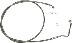 Magnum Shielding XR Stainless Upper Brake Line<br><ul><li>All brazed manifold construction eliminates leaks, alignment problems, and unattractive threaded connections for a sleek appearance</li><li>Designed to be compatible with Harley-Davidson® ABS requirements for stock and alternate length brake lines</li><li>Manufactured with an enhanced construction for extreme braking response and durability</li><li>AN-3 connections for easy installations</li><li>Assembled in the U.S.A.</li><li>Complete kit contains brake line assemblies to connect the caliper(s) to the master cylinder.</li></ul>