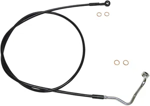Magnum Shielding XR Stainless Upper Brake Line<br><ul><li>All brazed manifold construction eliminates leaks, alignment problems, and unattractive threaded connections for a sleek appearance</li><li>Designed to be compatible with Harley-Davidson® ABS requirements for stock and alternate length brake lines</li><li>Manufactured with an enhanced construction for extreme braking response and durability</li><li>AN-3 connections for easy installations</li><li>Assembled in the U.S.A.</li><li>Complete kit contains brake line assemblies to connect the caliper(s) to the master cylinder.</li></ul>
