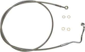 Magnum Shielding XR Stainless Upper Brake Line<br><ul><li>All brazed manifold construction eliminates leaks, alignment problems, and unattractive threaded connections for a sleek appearance</li><li>Designed to be compatible with Harley-Davidson® ABS requirements for stock and alternate length brake lines</li><li>Manufactured with an enhanced construction for extreme braking response and durability</li><li>AN-3 connections for easy installations</li><li>Assembled in the U.S.A.</li><li>Complete kit contains brake line assemblies to connect the caliper(s) to the master cylinder.</li></ul>