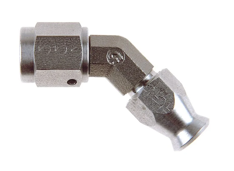 Goodridge Hose end 45 degree swept bend tube. SS
