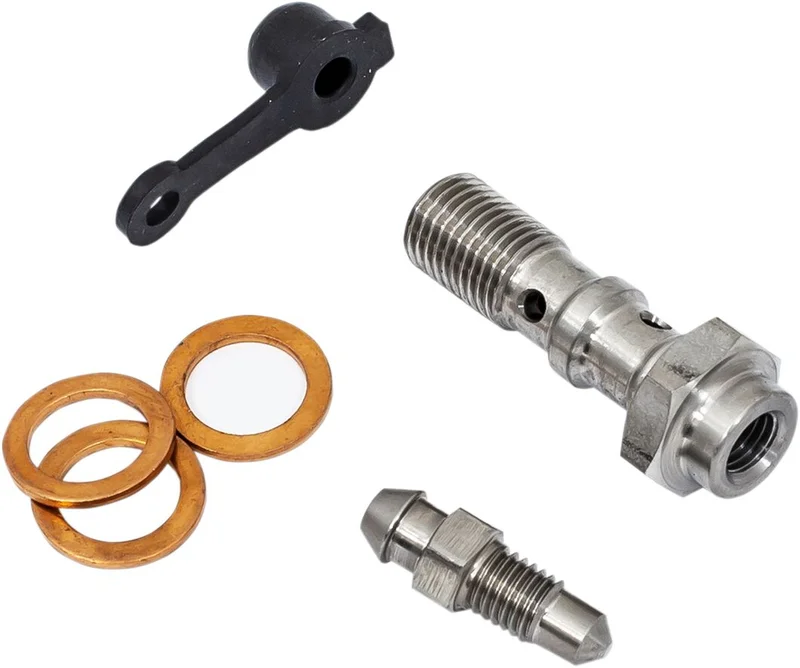 Goodridge M10 x 1.00 double banjo bolt with bleed nipple