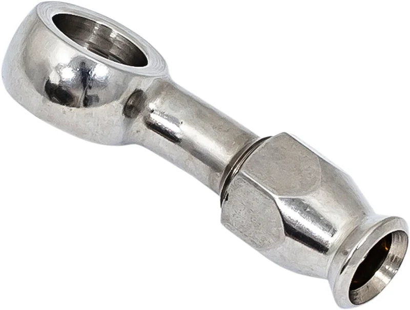 Goodridge 3/8" (10mm) banjo fitting 20 degree side bend. SS
