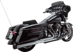 S&S 2 into 1 Sidewinder® Complete Exhaust System<br><ul><li>Increased power and torque</li><li>Stainless steel stepped header construction</li><li>High-flow catalytic converters</li><li>Includes adapters that allow use of wide band or stock O2 sensors</li><li>Machined aluminum end cap</li><li>Deep performance exhaust note</li><li>All necessary mounting hardware included</li><li>Made in U.S.A.</li><li>Not for trike applications</li></ul>