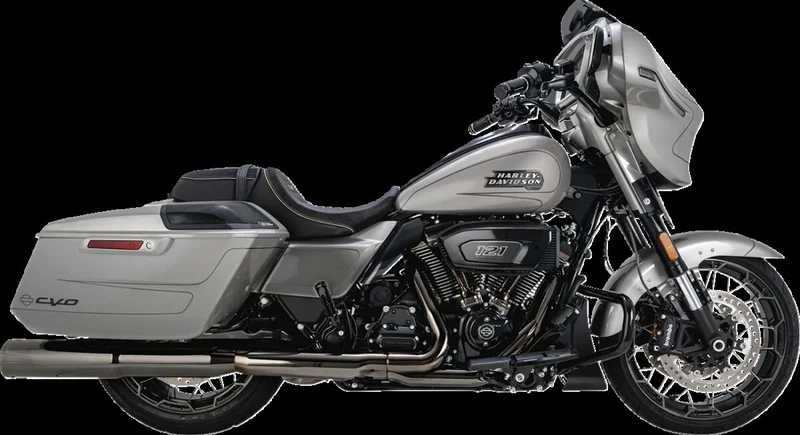 Vance & Hines & Hines, Hi-Output 4.5" slip-on mufflers. Dark chrome