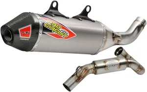PRO CIRCUIT T-6 EURO EXHAUST SYSTEM STAINLESS STEEL WITH TITANIUM CANISTERS & CARBON END CAP
