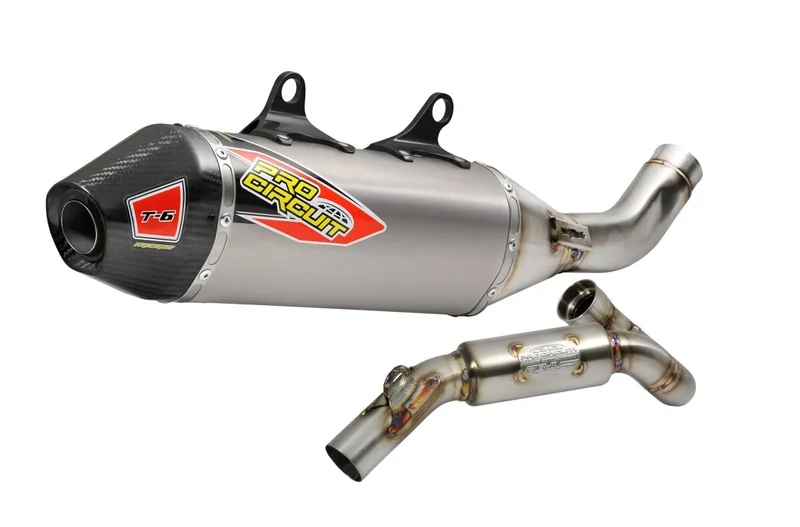 PRO CIRCUIT T-6 EURO EXHAUST SYSTEM STAINLESS STEEL WITH TITANIUM CANISTERS & CARBON END CAP