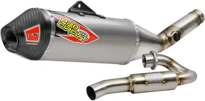 PRO CIRCUIT T-6 EURO EXHAUST SYSTEM STAINLESS STEEL WITH TITANIUM CANISTERS & CARBON END CAP