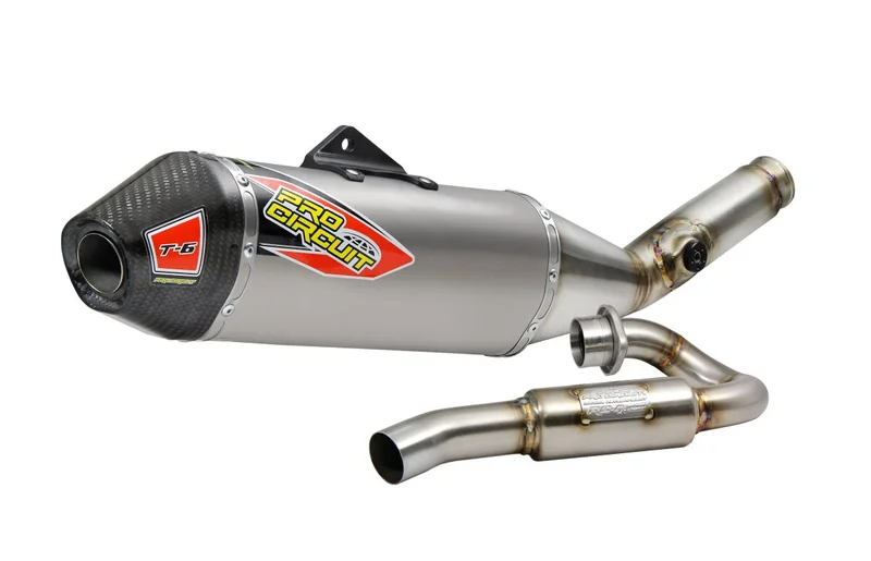 PRO CIRCUIT T-6 EURO EXHAUST SYSTEM STAINLESS STEEL WITH TITANIUM CANISTERS & CARBON END CAP