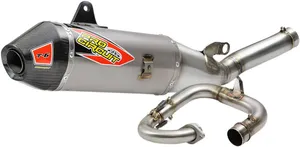 PRO CIRCUIT T-6 EURO EXHAUST SYSTEM STAINLESS STEEL WITH TITANIUM CANISTERS & CARBON END CAP