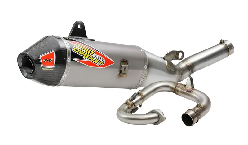 PRO CIRCUIT T-6 EURO EXHAUST SYSTEM STAINLESS STEEL WITH TITANIUM CANISTERS & CARBON END CAP