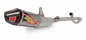 PRO CIRCUIT T-6 EURO EXHAUST SYSTEM STAINLESS STEEL WITH TITANIUM CANISTERS & CARBON END CAP
