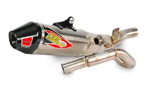 PRO CIRCUIT T-6 EURO EXHAUST SYSTEM STAINLESS STEEL WITH TITANIUM CANISTERS & CARBON END CAP