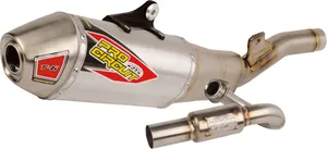 PRO CIRCUIT T-6 EXHAUST SYSTEM STAINLESS STEEL WITH ALUMINIUM CANISTERS & STAINLESS STEEL END CAP