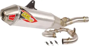 PRO CIRCUIT T-6 EXHAUST SYSTEM STAINLESS STEEL WITH ALUMINIUM CANISTERS & STAINLESS STEEL END CAP