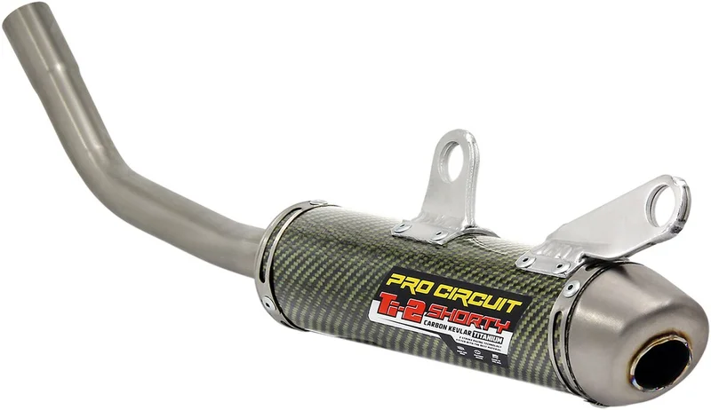 PRO CIRCUIT TI-2 SHORTY MUFFLER/SILENCER CARBON KEVLAR TITANIUM
