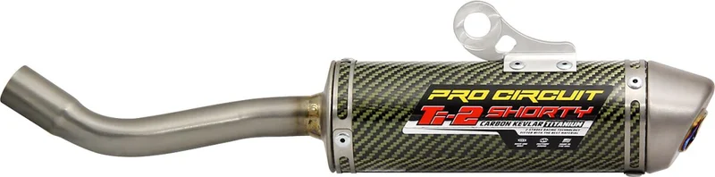 PRO CIRCUIT TI-2 SHORTY MUFFLER/SILENCER CARBON KEVLAR TITANIUM