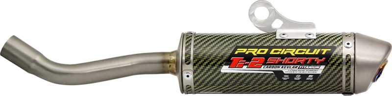 PRO CIRCUIT TI-2 SHORTY MUFFLER/SILENCER CARBON KEVLAR TITANIUM