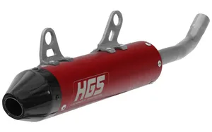 HGS SCR MX SILENCER ALU OVAL RED / CARBON END CAP