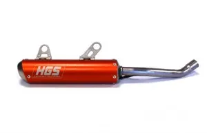 HGS RSO MX SILENCER ROUND ALU ORANGE / STEEL END CAP