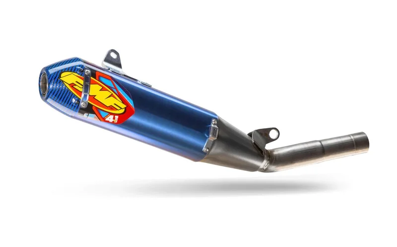 FMF FACTORY 4.1 RCT TITANIUM SLIP-ON MUFFLER W/ CARBON BLUE END CAP