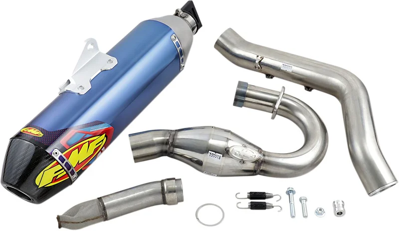 FMF FACTORY 4.1 RCT + MEGABOMB SYSTEM STAINLESS STEEL & TITANIUM BLUE ANODIZED YAMAHA