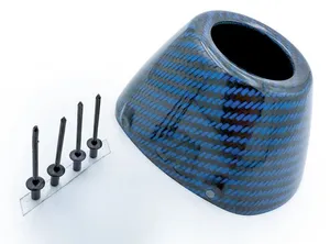 FMF END CAP CARBON NEW EXTERNAL RCT BLACK/BLUE