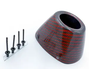 FMF END CAP CARBON NEW EXTERNAL RCT BLACK/RED
