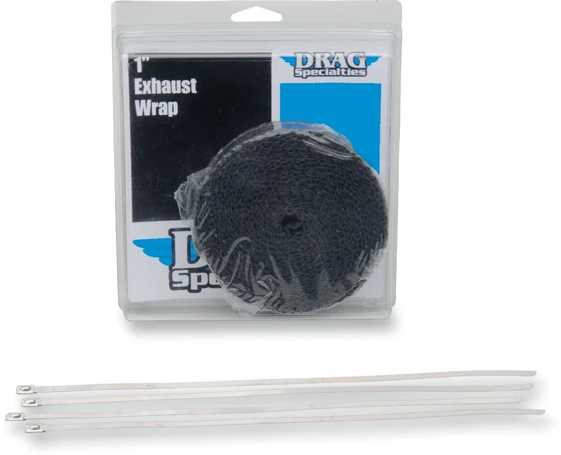 Drag Specialties WRAP EXH 1X25' BLK W/TIE