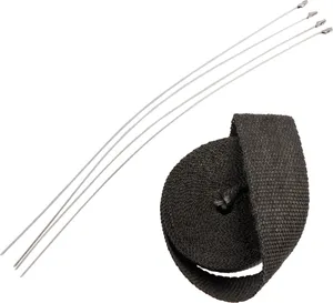 Drag Specialties WRAP EXH 2X25' BLK W/TIE