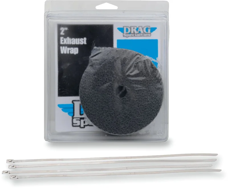 Drag Specialties WRAP EXH 2X25' BLK W/TIE